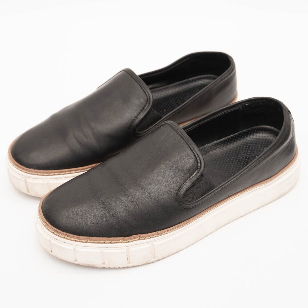 Vince Camuto‎ Remmeya Leather Platform Sneakers In Black Size 10